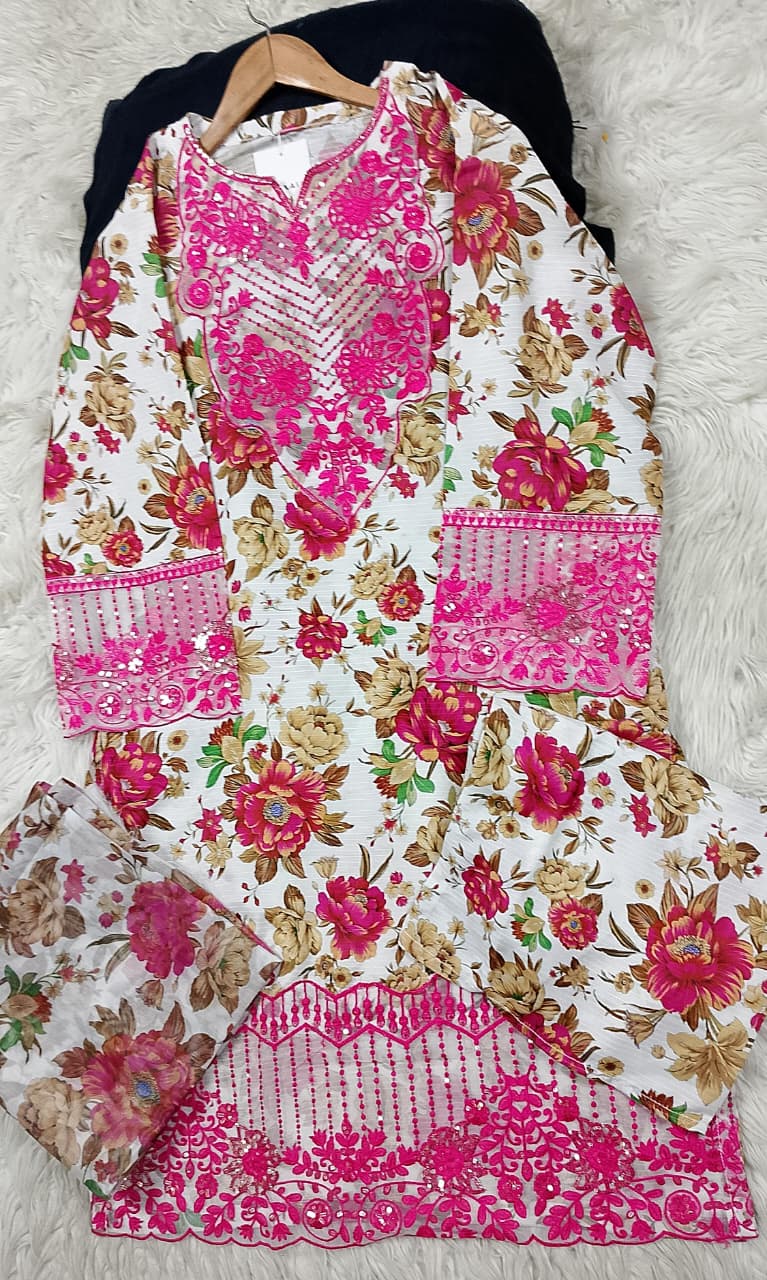 3 PIECE - EMBROIDERED LAWN SUIT