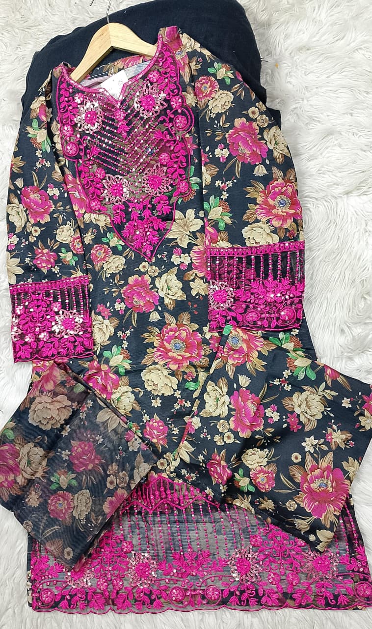 3 PIECE - EMBROIDERED LAWN SUIT