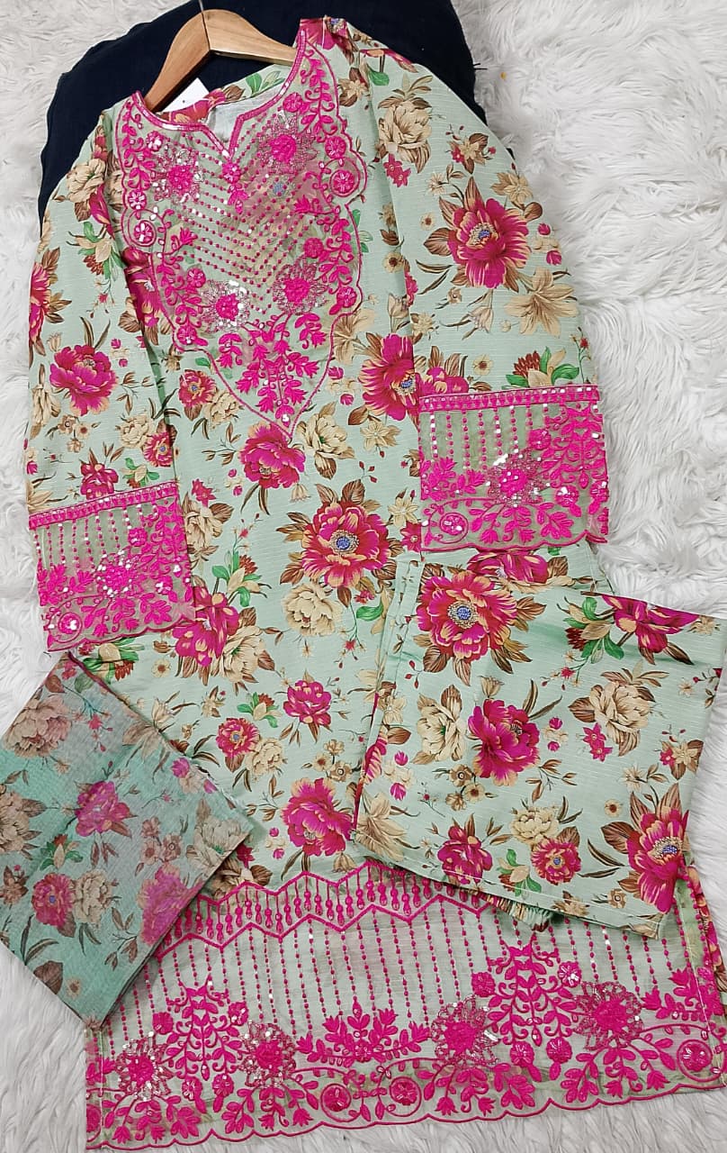 3 PIECE - EMBROIDERED LAWN SUIT