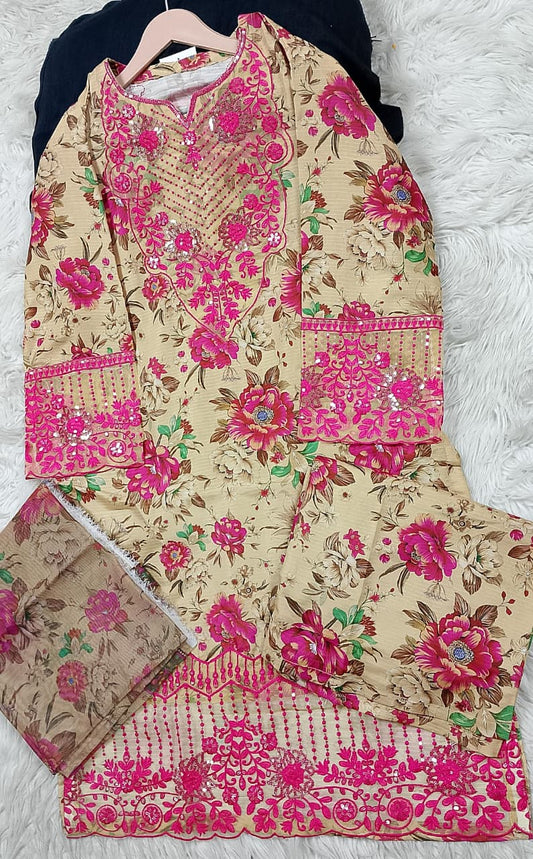 3 PIECE - EMBROIDERED LAWN SUIT