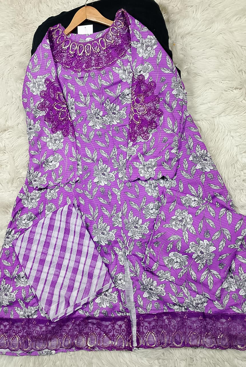 3 PIECE - EMBROIDERED LAWN SUIT