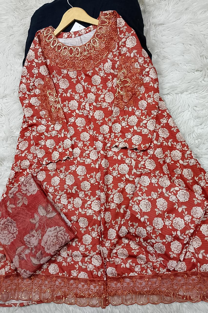 3 PIECE - EMBROIDERED LAWN SUIT