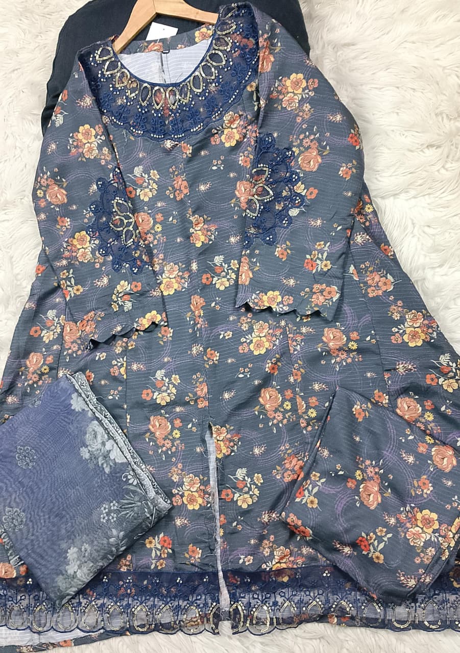 3 PIECE - EMBROIDERED LAWN SUIT