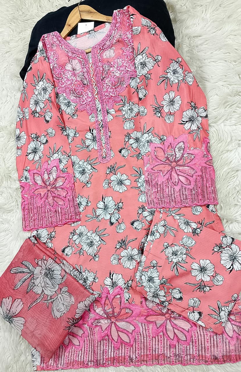 3 PIECE - EMBROIDERED LAWN SUIT