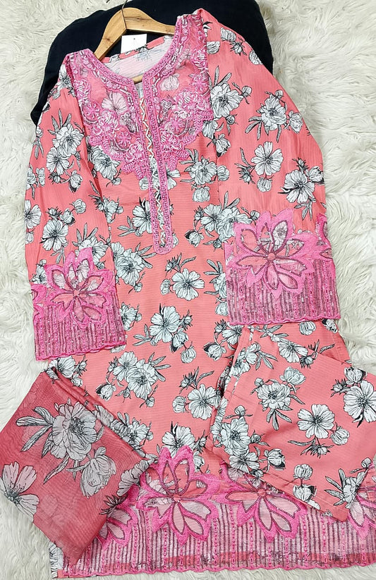 3 PIECE - EMBROIDERED LAWN SUIT
