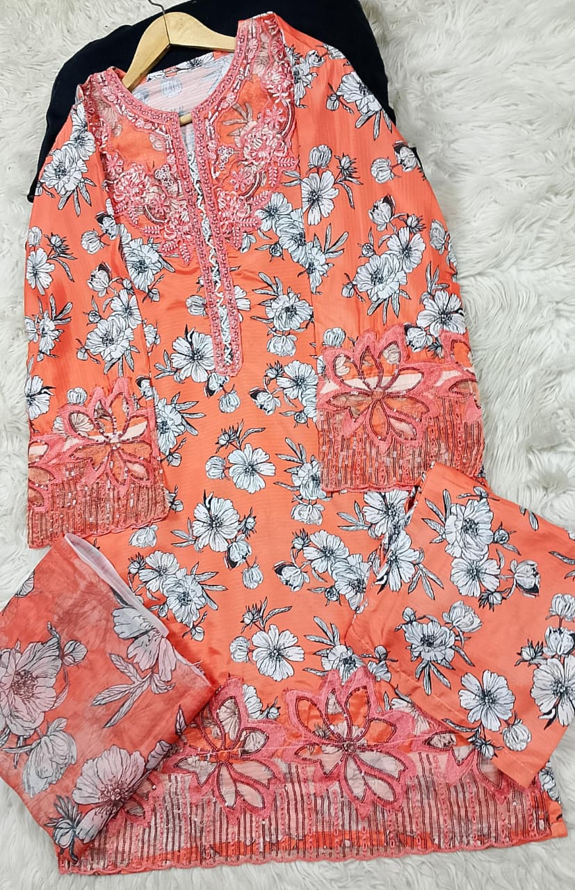 3 PIECE - EMBROIDERED LAWN SUIT