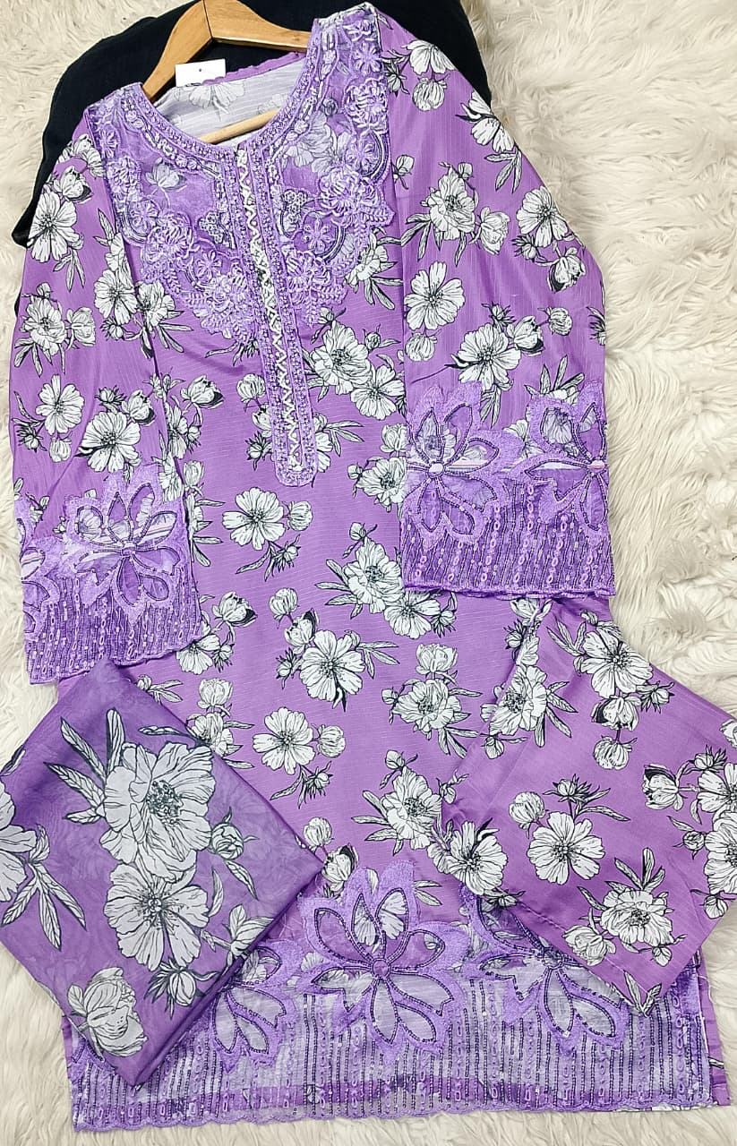 3 PIECE - EMBROIDERED LAWN SUIT