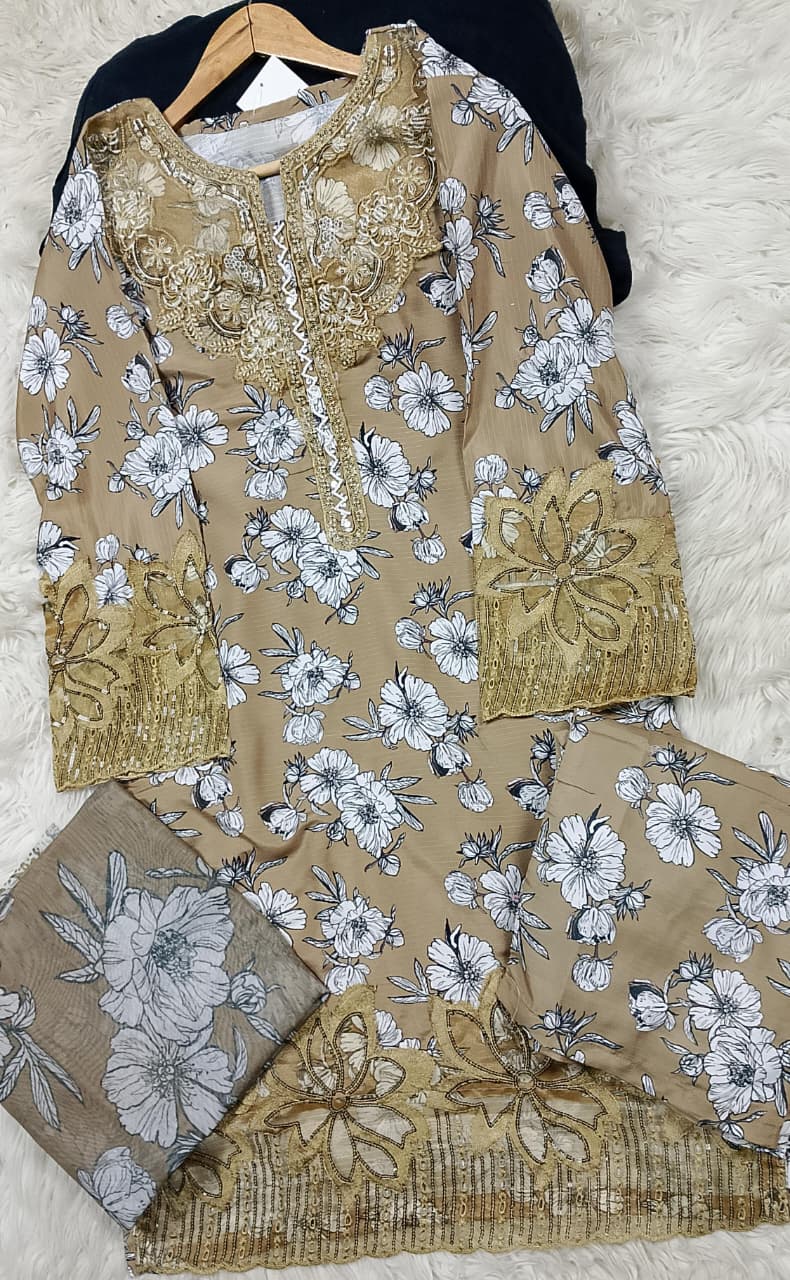 3 PIECE - EMBROIDERED LAWN SUIT
