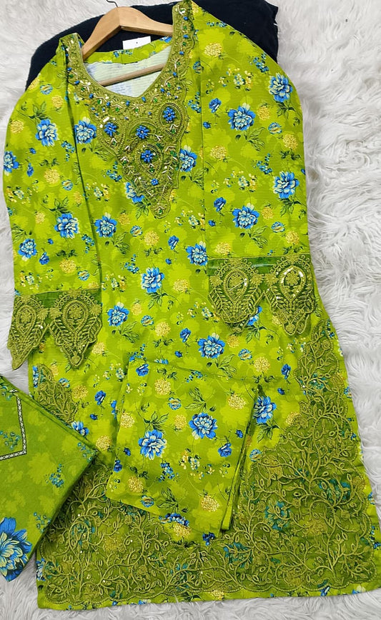3 PIECE - EMBROIDERED LAWN SUIT