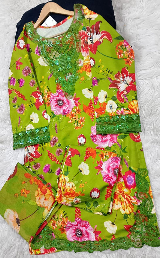 3 PIECE - EMBROIDERED LAWN SUIT