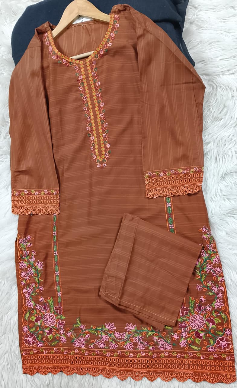 2 PIECE - EMBROIDERED LAWN SUIT