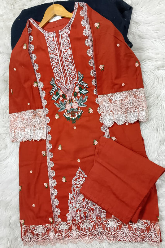 2 PIECE - EMBROIDERED KHADDAR SUIT
