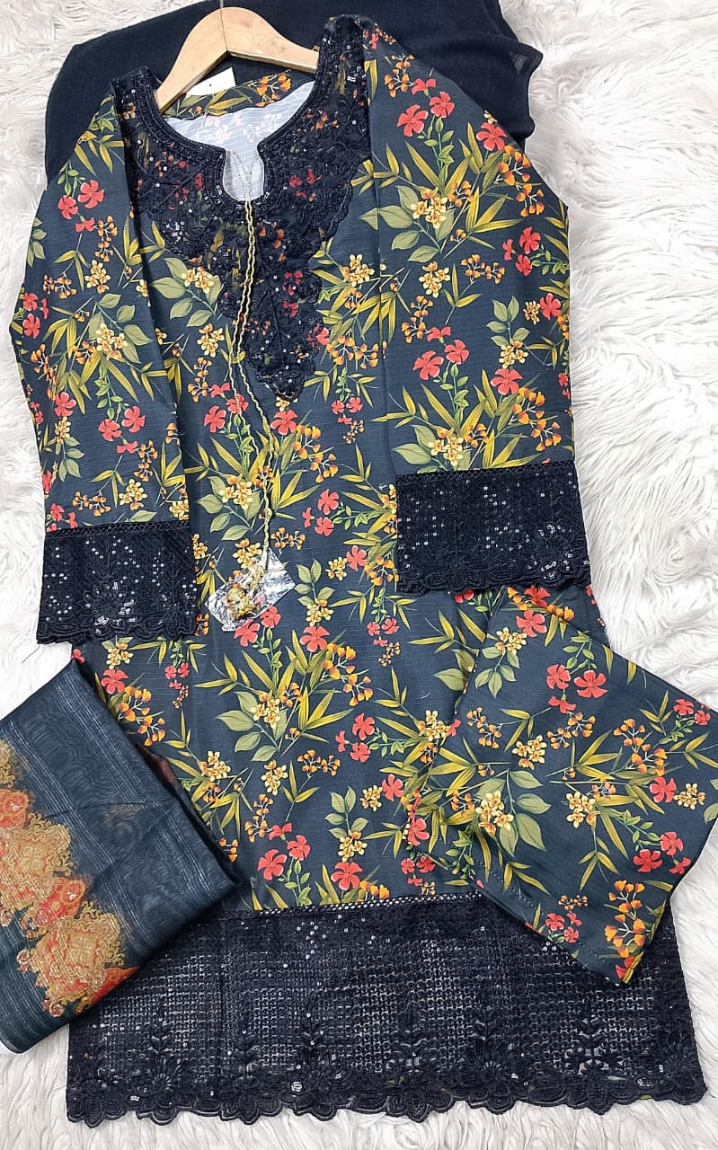 3 PIECE - EMBROIDERED LAWN SUIT