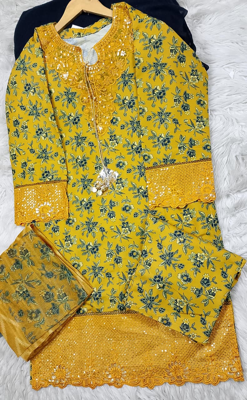 3 PIECE - EMBROIDERED LAWN SUIT
