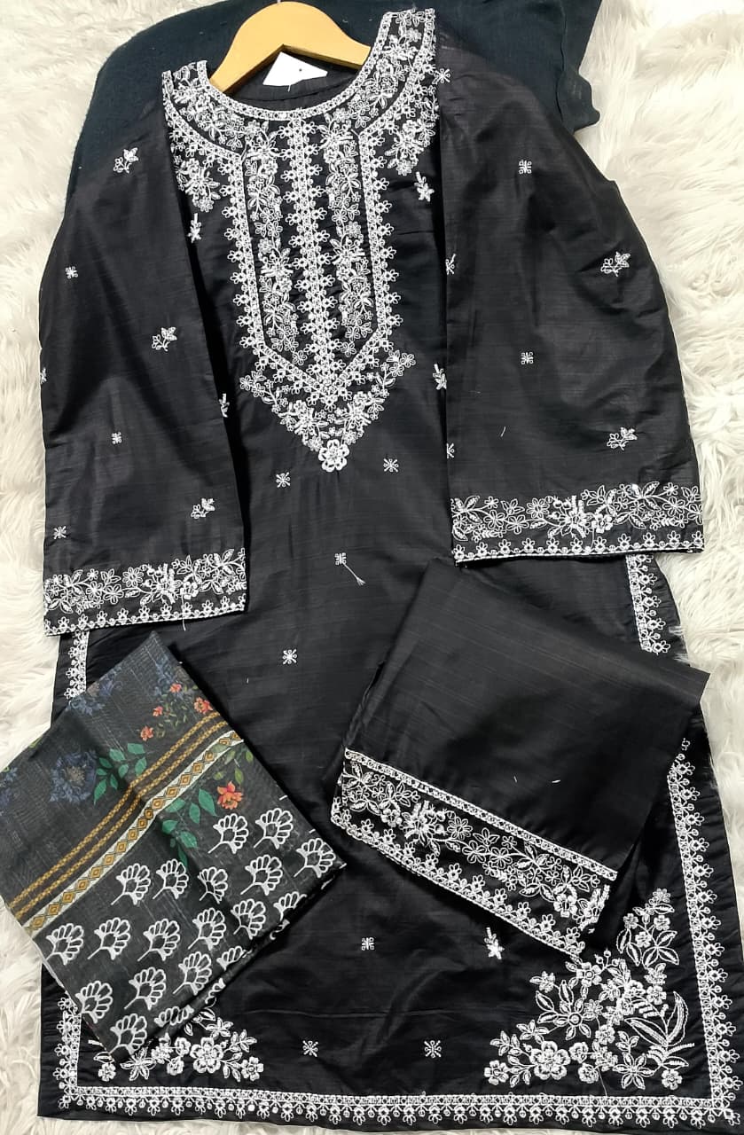 3 PIECE - EMBROIDERED LAWN SUIT