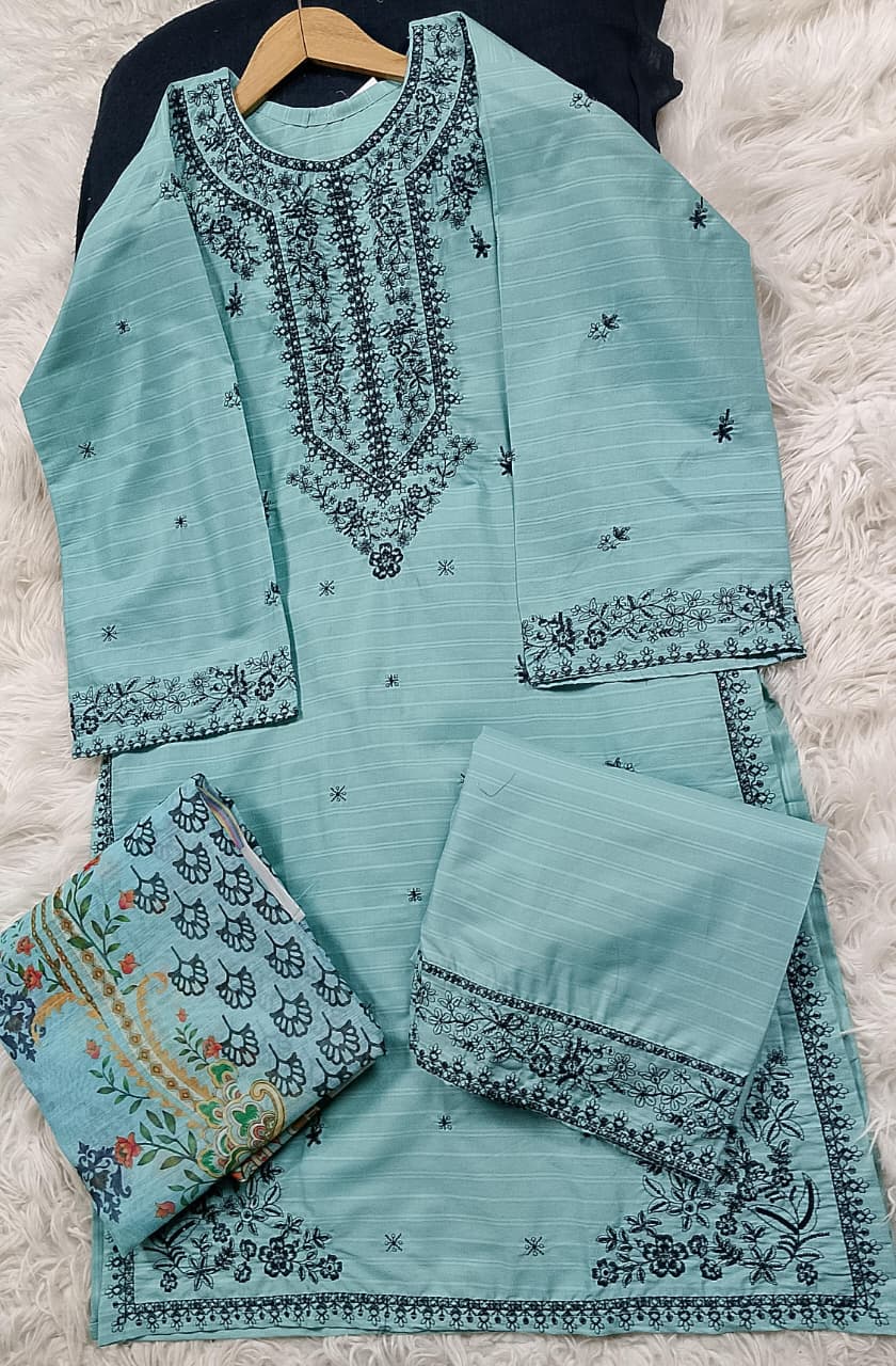 3 PIECE - EMBROIDERED LAWN SUIT