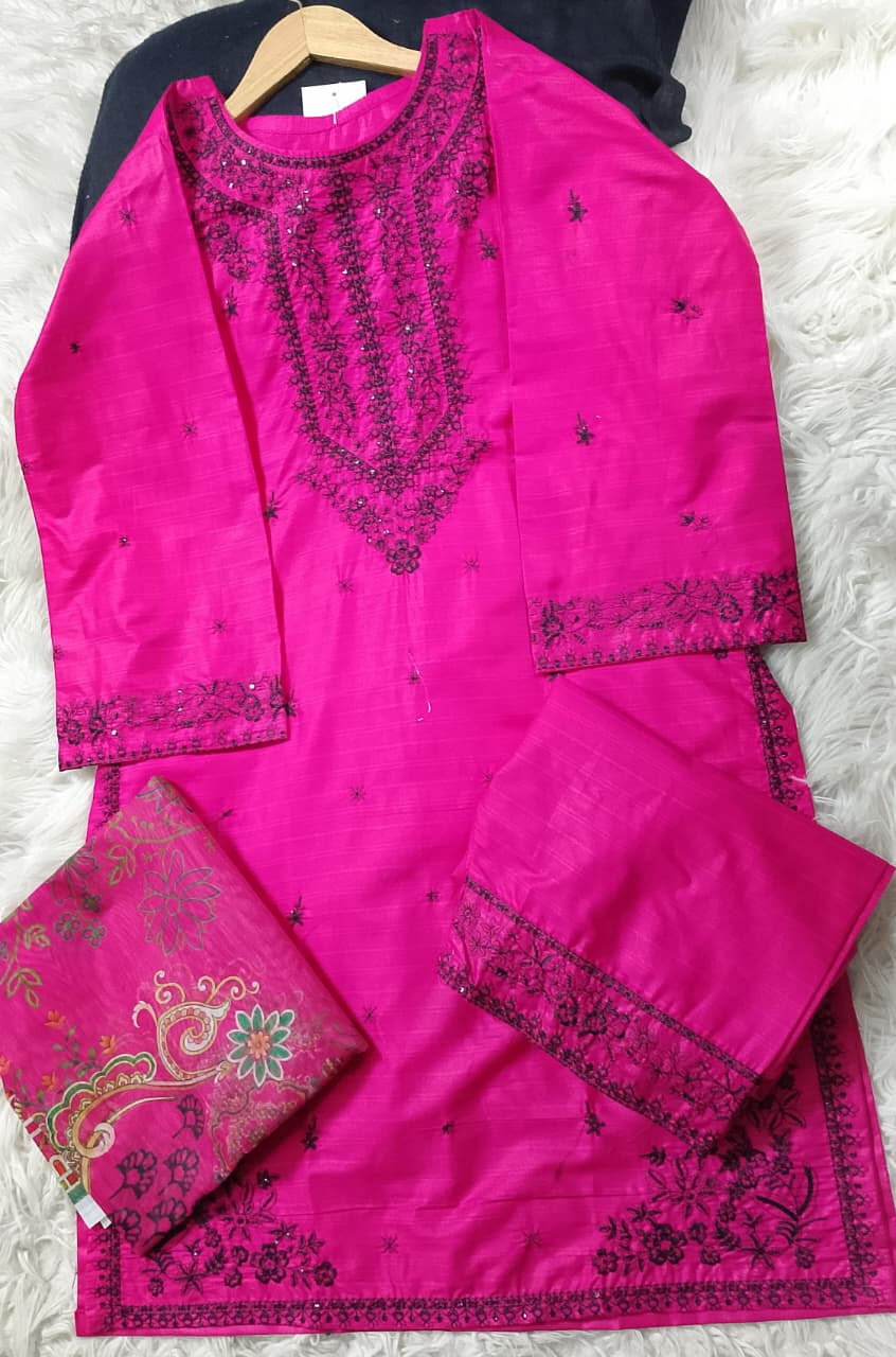3 PIECE - EMBROIDERED LAWN SUIT