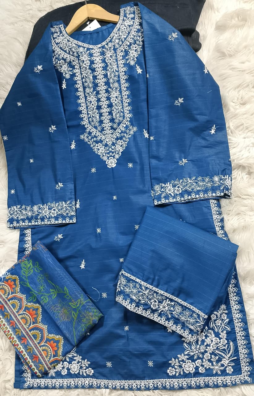 3 PIECE - EMBROIDERED LAWN SUIT