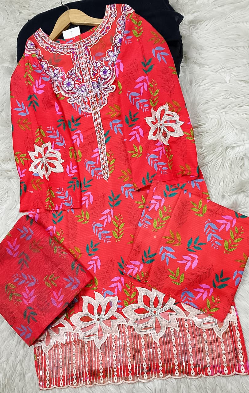3 PIECE - EMBROIDERED LAWN SUIT
