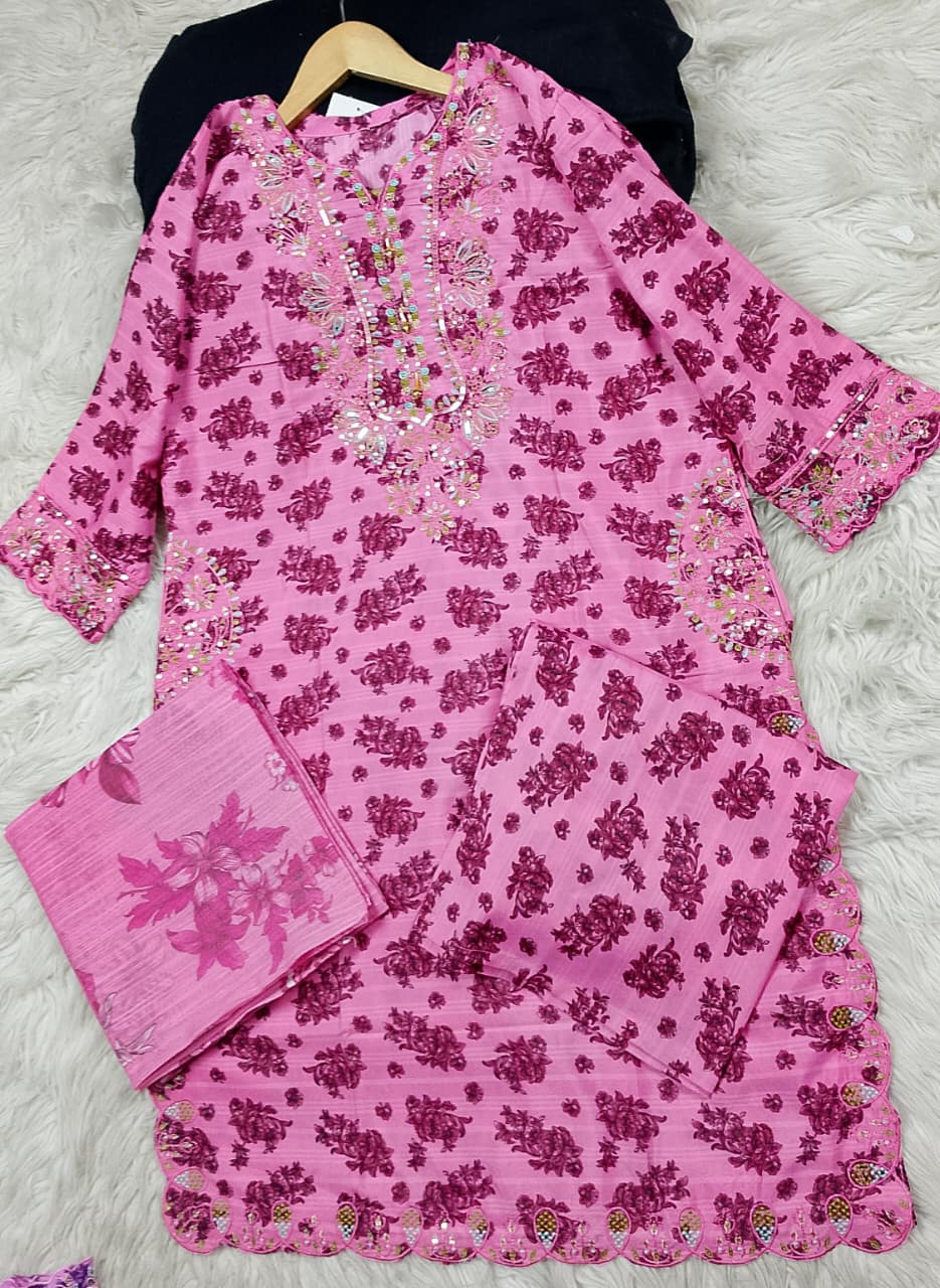 3 PIECE - EMBROIDERED LAWN SUIT