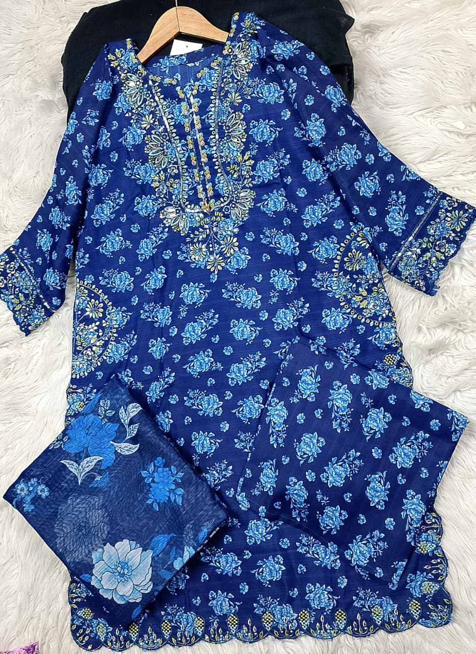3 PIECE - EMBROIDERED LAWN SUIT