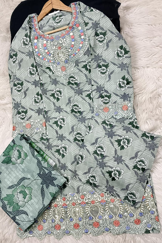 3 PIECE - EMBROIDERED LAWN SUIT