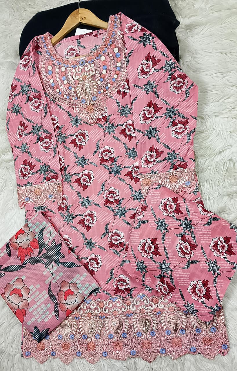 3 PIECE - EMBROIDERED LAWN SUIT