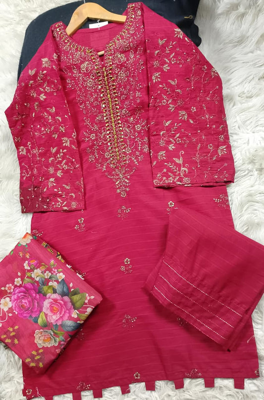 3 PIECE - EMBROIDERED LAWN SUIT