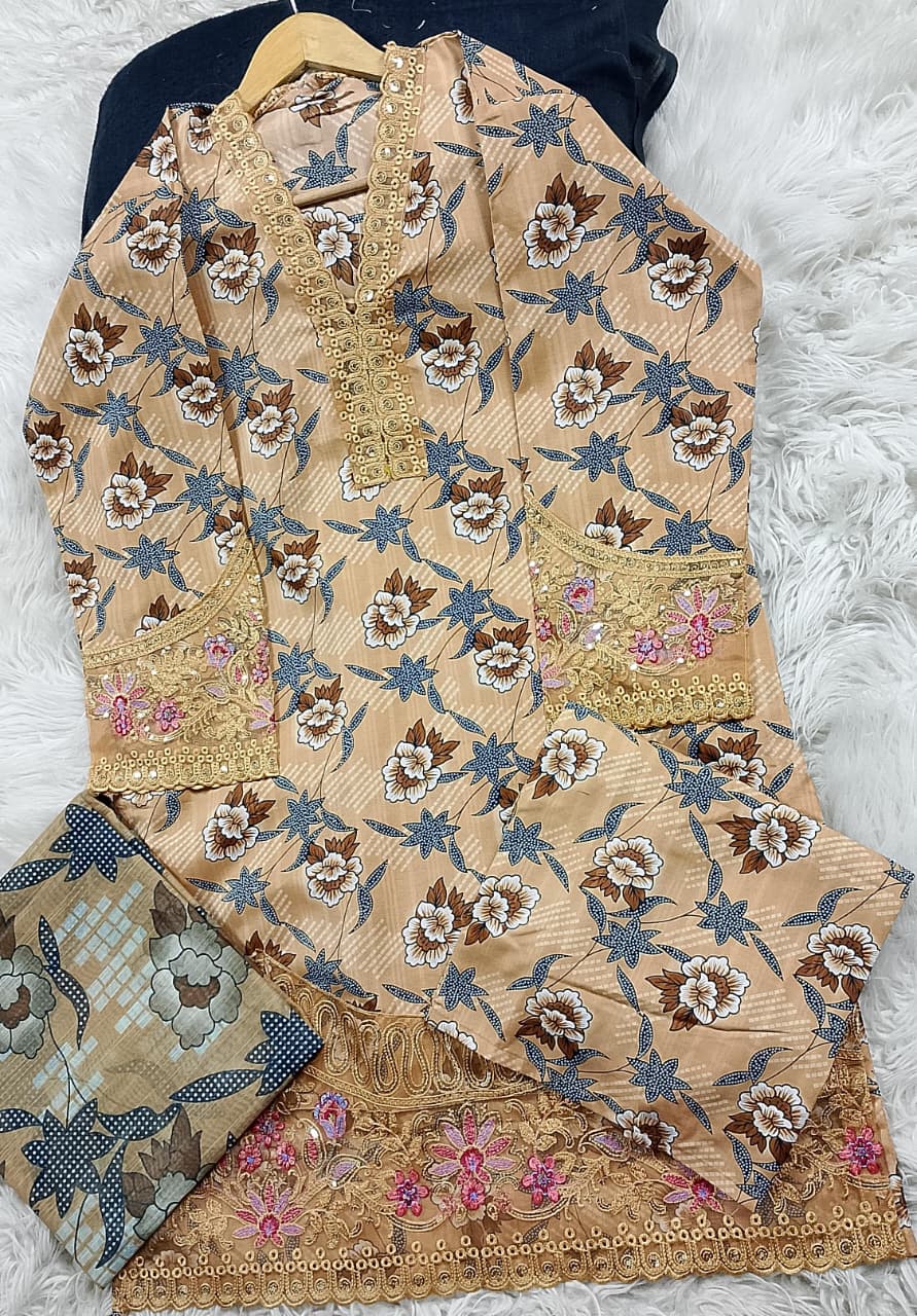 3 PIECE - EMBROIDERED LAWN SUIT