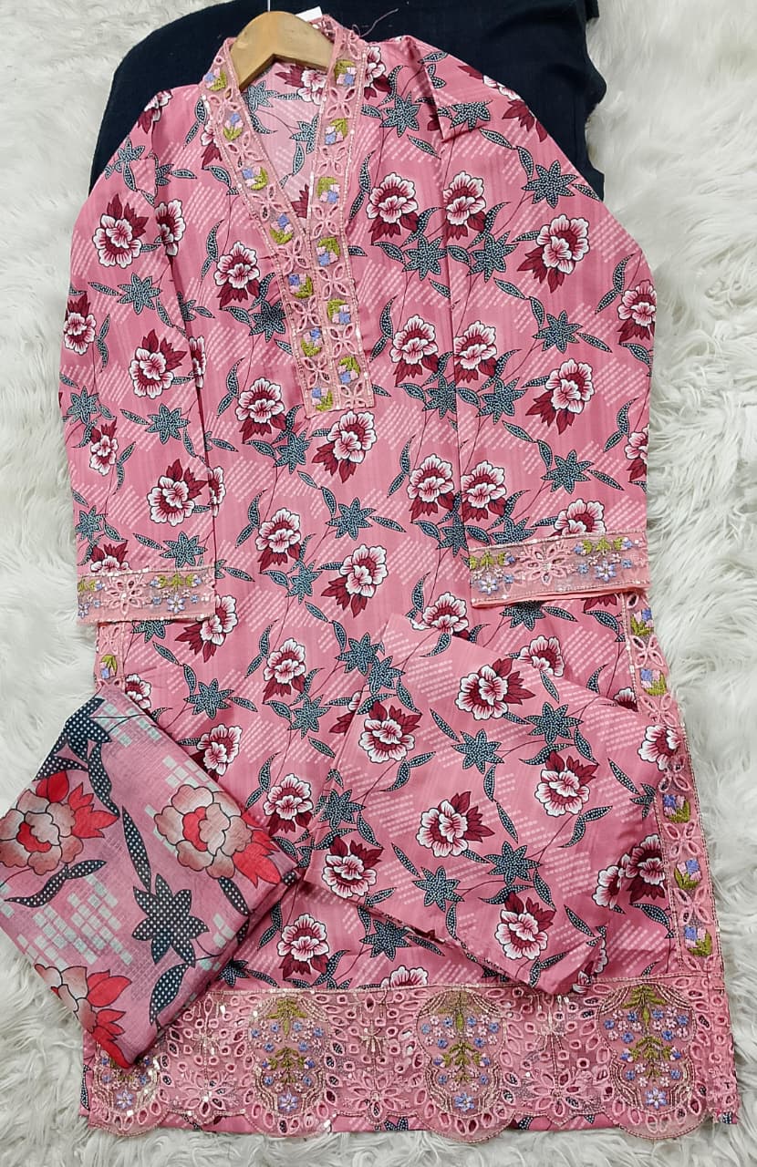 3 PIECE - EMBROIDERED LAWN SUIT