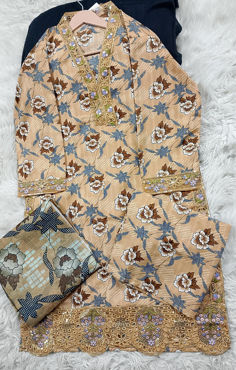 3 PIECE - EMBROIDERED LAWN SUIT