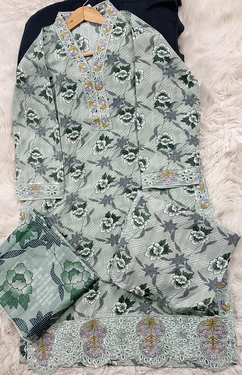 3 PIECE - EMBROIDERED LAWN SUIT