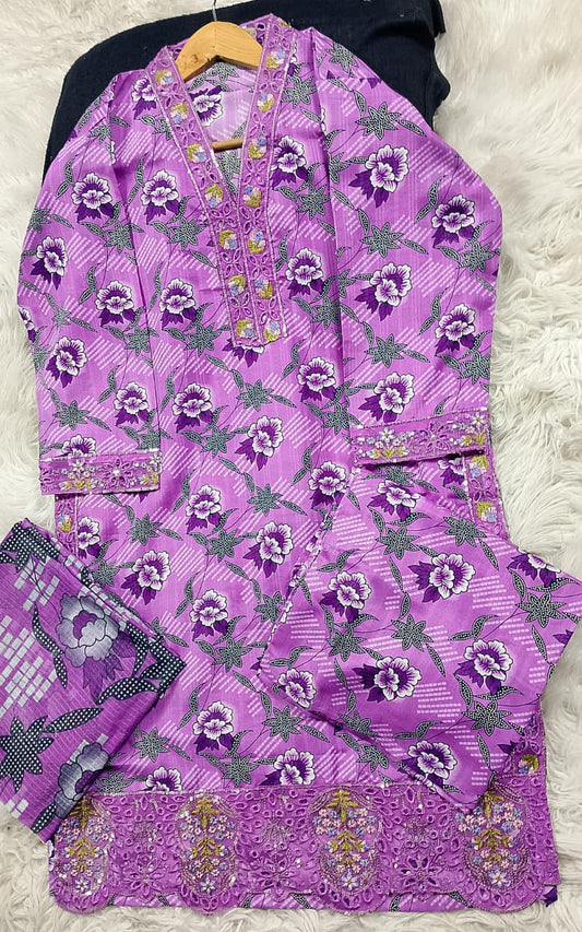 3 PIECE - EMBROIDERED LAWN SUIT