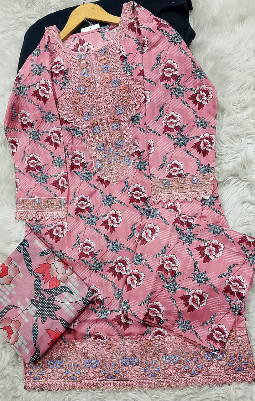 3 PIECE - EMBROIDERED LAWN SUIT