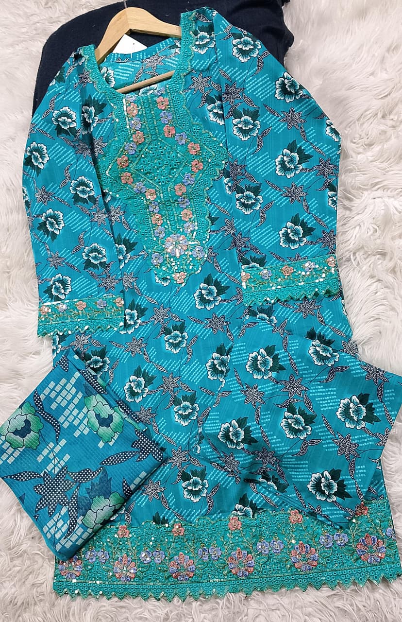 3 PIECE - EMBROIDERED LAWN SUIT