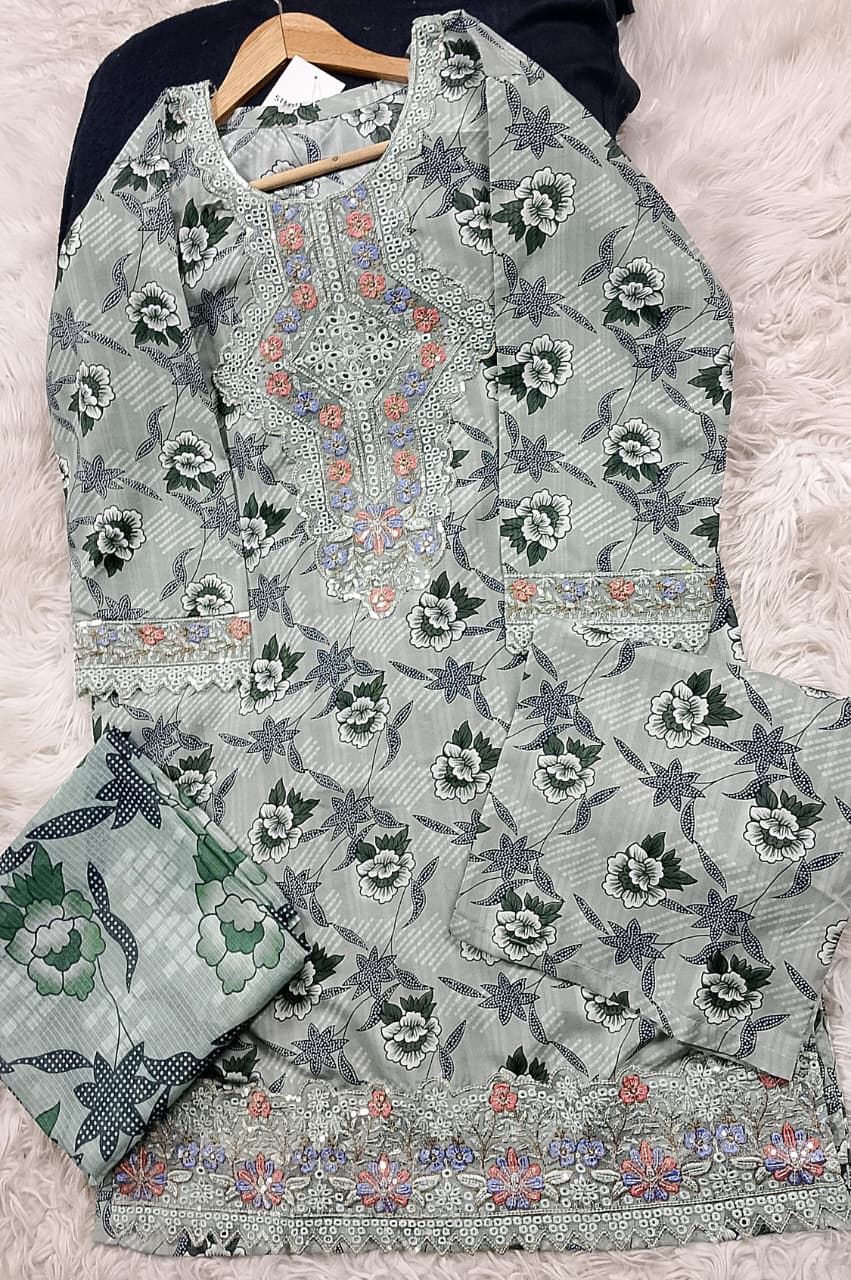 3 PIECE - EMBROIDERED LAWN SUIT