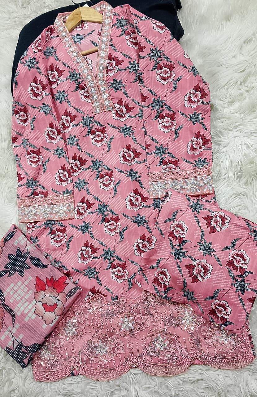 3 PIECE - EMBROIDERED LAWN SUIT
