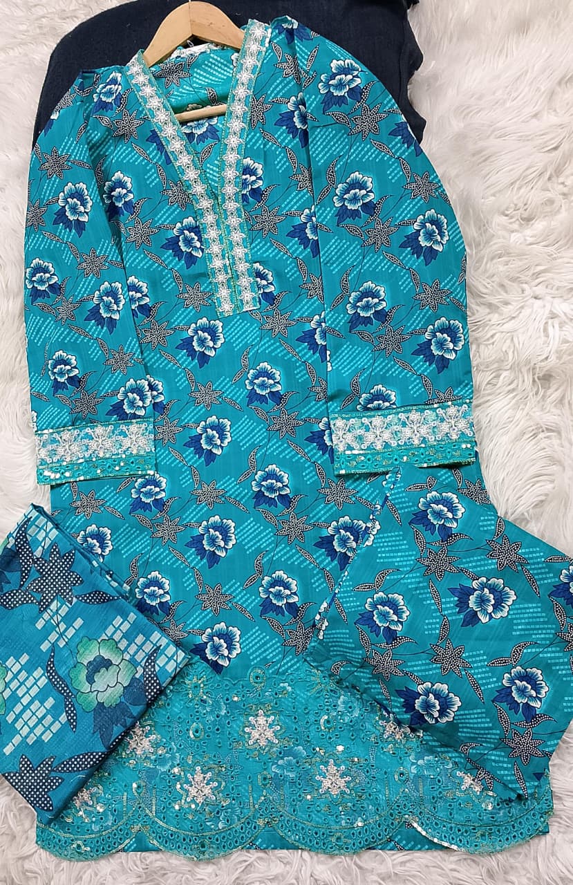 3 PIECE - EMBROIDERED LAWN SUIT