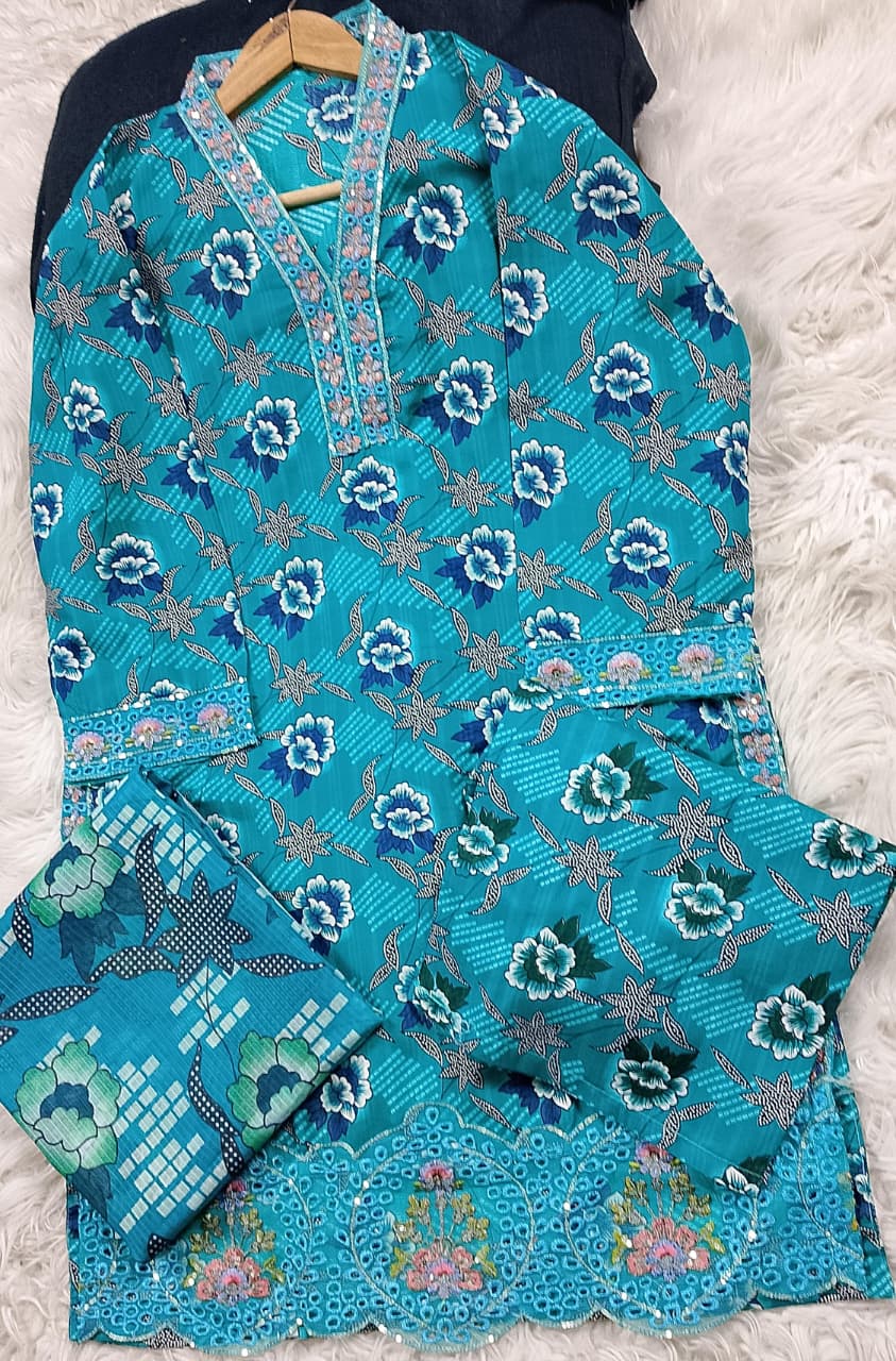 3 PIECE - EMBROIDERED LAWN SUIT