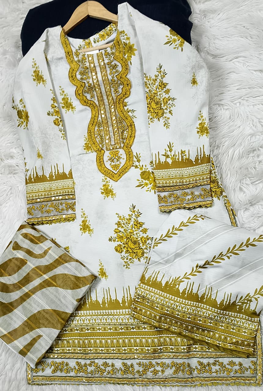 3 PIECE - EMBROIDERED LAWN SUIT