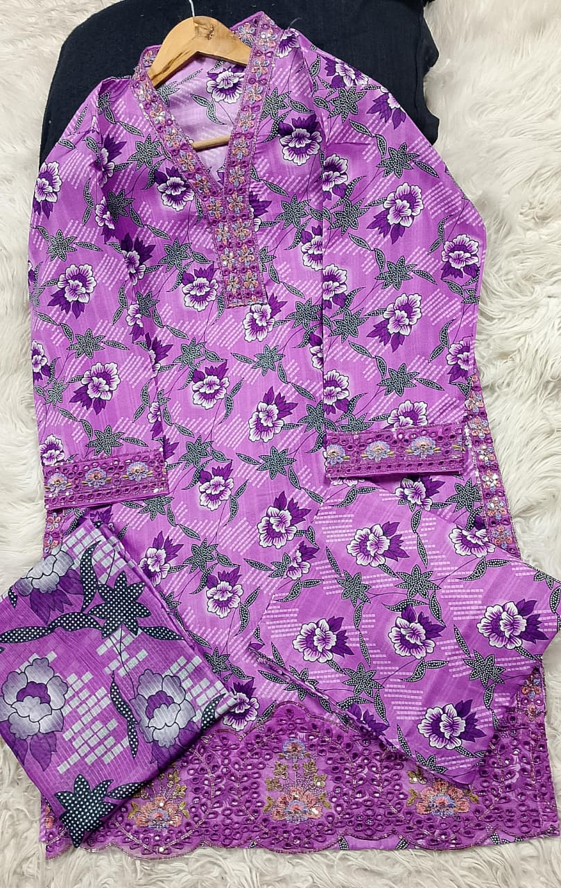 3 PIECE - EMBROIDERED LAWN SUIT