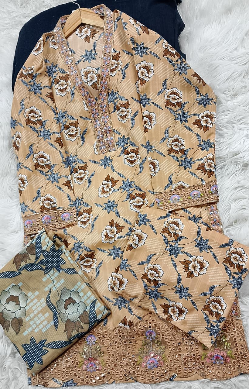 3 PIECE - EMBROIDERED LAWN SUIT
