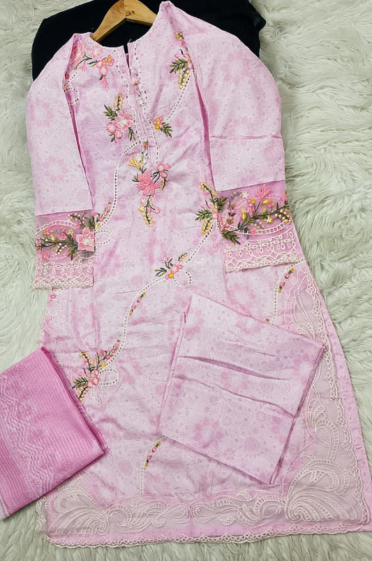 3 PIECE - EMBROIDERED LAWN SUIT