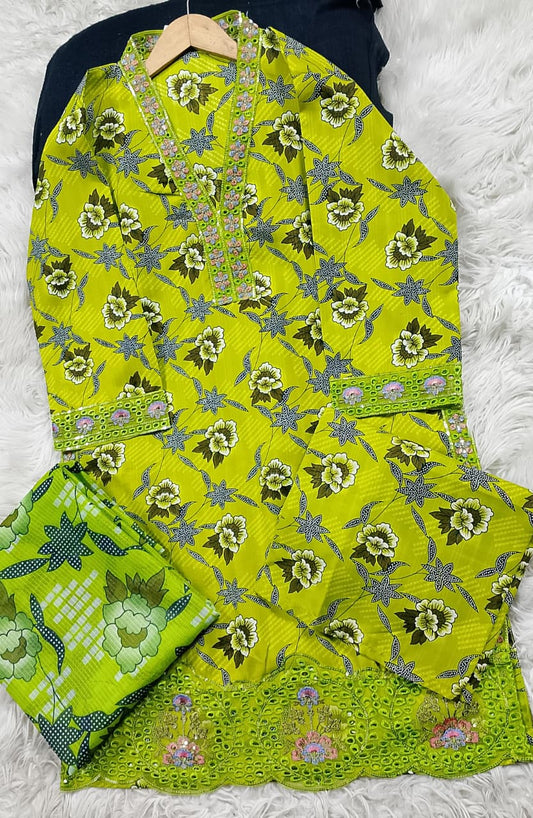 3 PIECE - EMBROIDERED LAWN SUIT