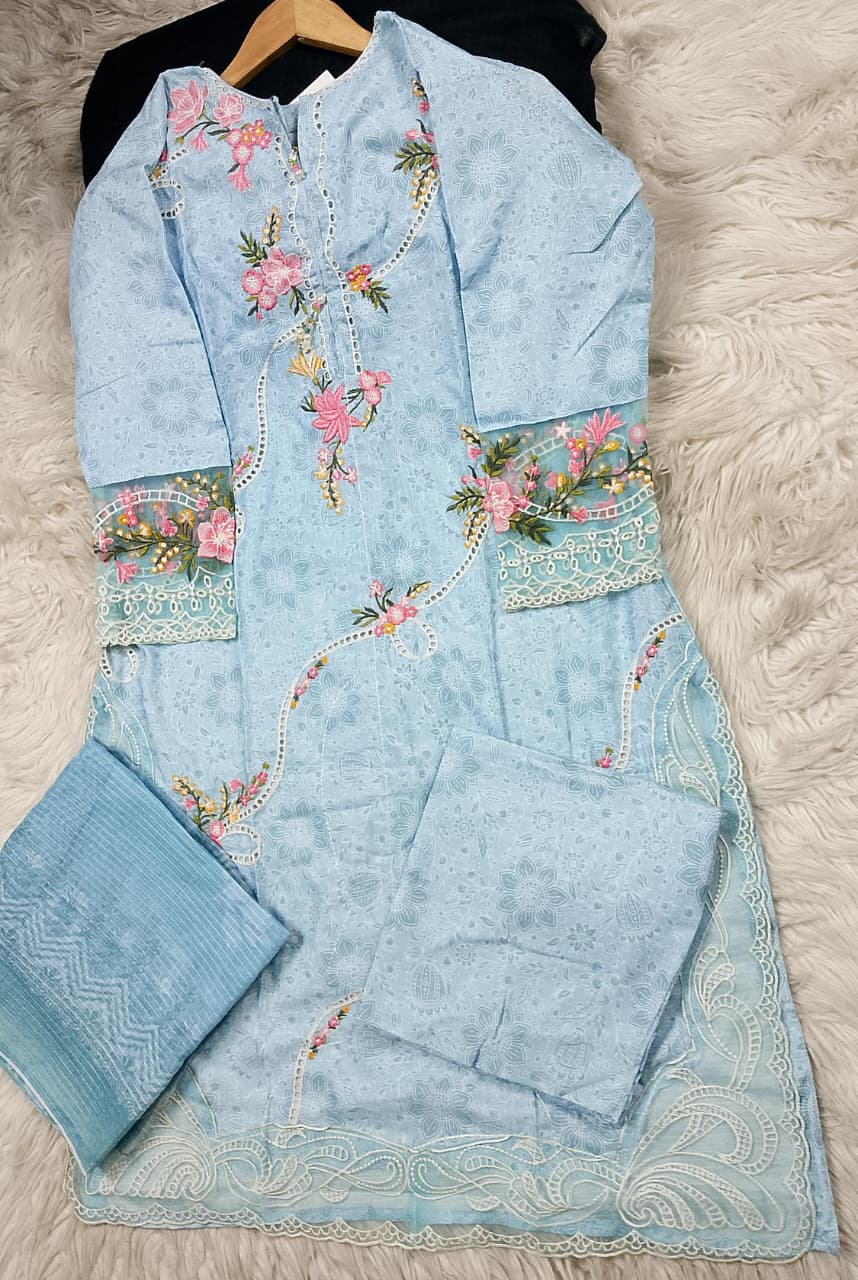 3 PIECE - EMBROIDERED LAWN SUIT