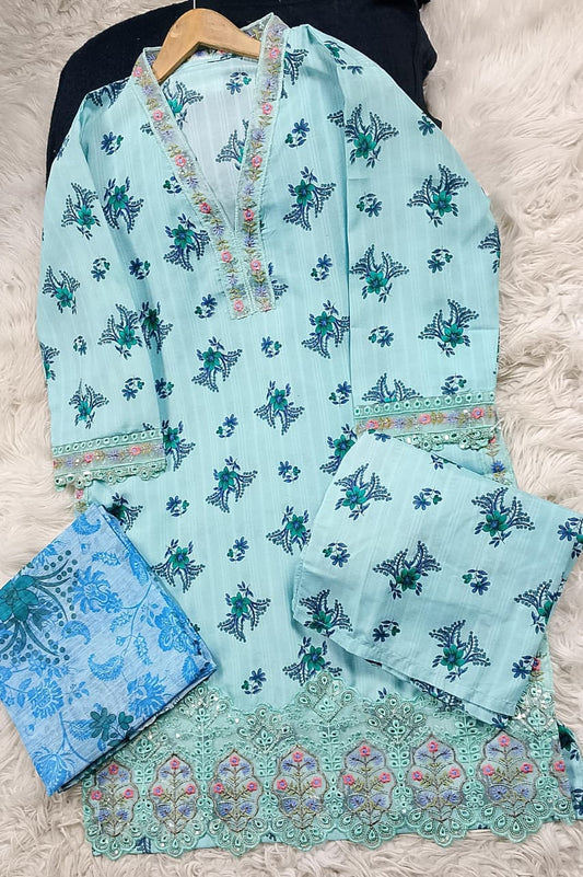 3 PIECE - EMBROIDERED LAWN SUIT