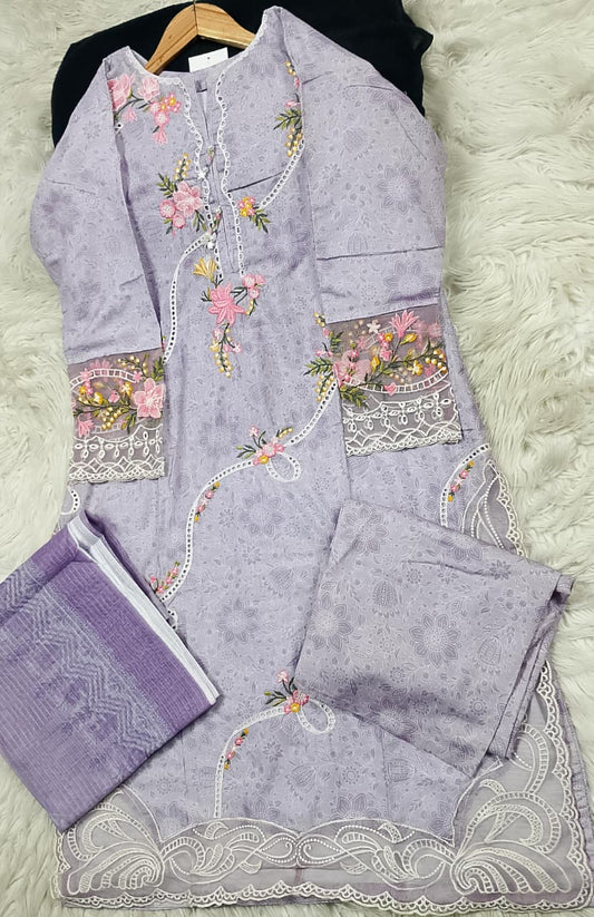 3 PIECE - EMBROIDERED LAWN SUIT