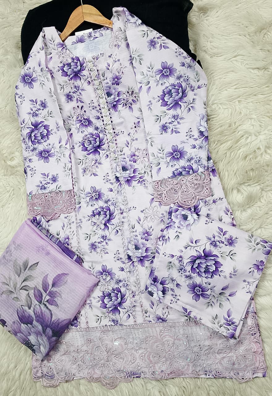 3 PIECE - EMBROIDERED LAWN SUIT