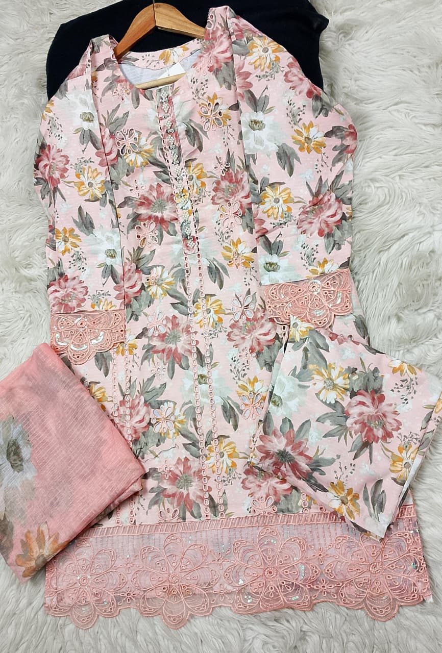 3 PIECE - EMBROIDERED LAWN SUIT