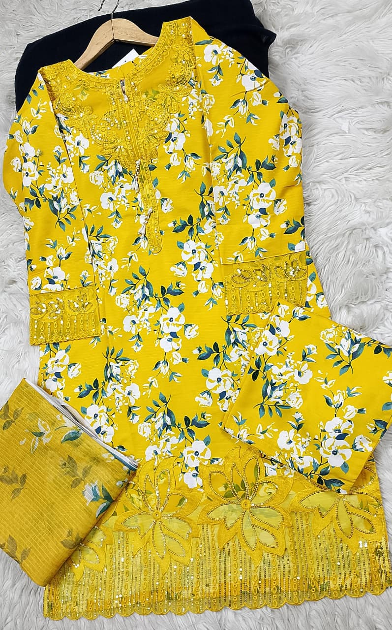 3 PIECE - EMBROIDERED LAWN SUIT